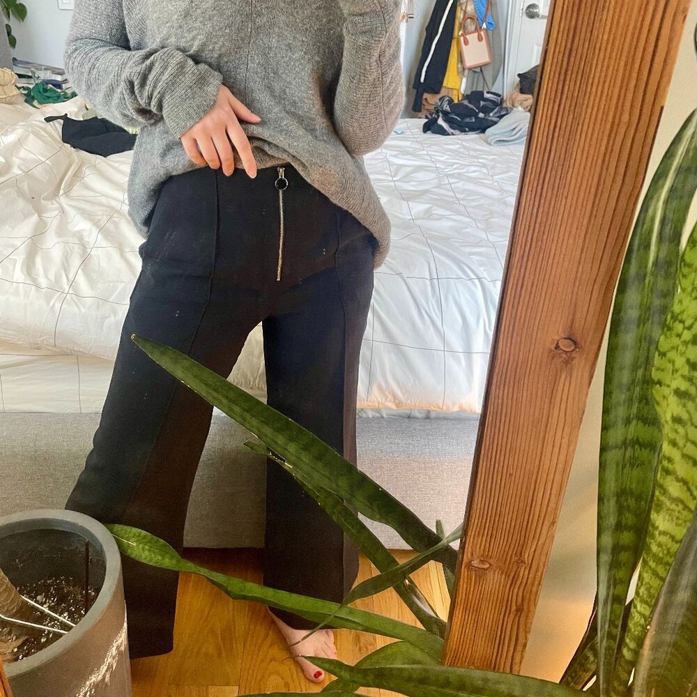 ARITZIA Wilfred Black Trousers with front Zipper
